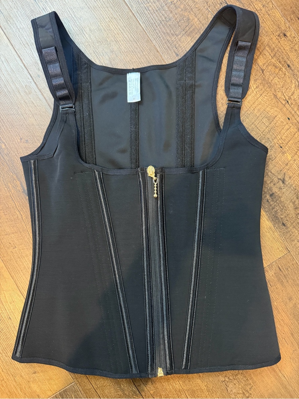 Black Front-Zip Waist Shaper Tank - Supportive Compression Top